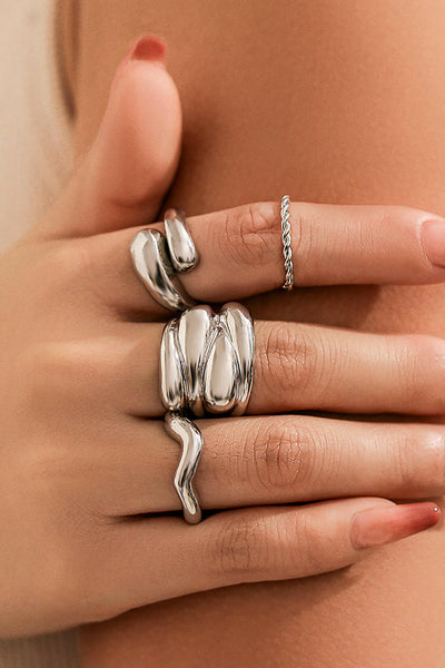 Juego de Anillos de Metal de 4 Piezas.