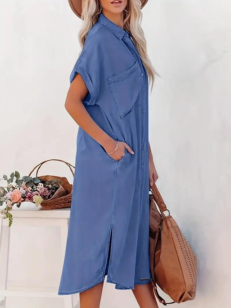 Béatrice - Robe chemise avec poches.