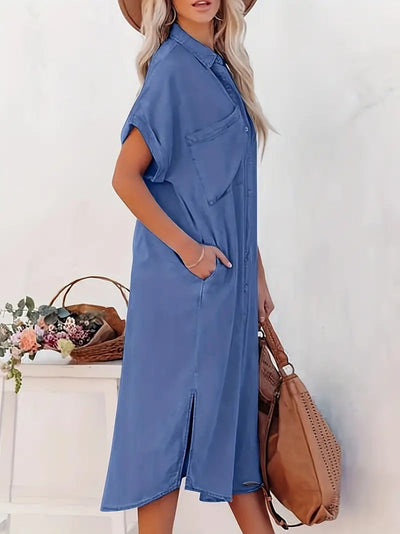 Béatrice - Robe chemise avec poches.