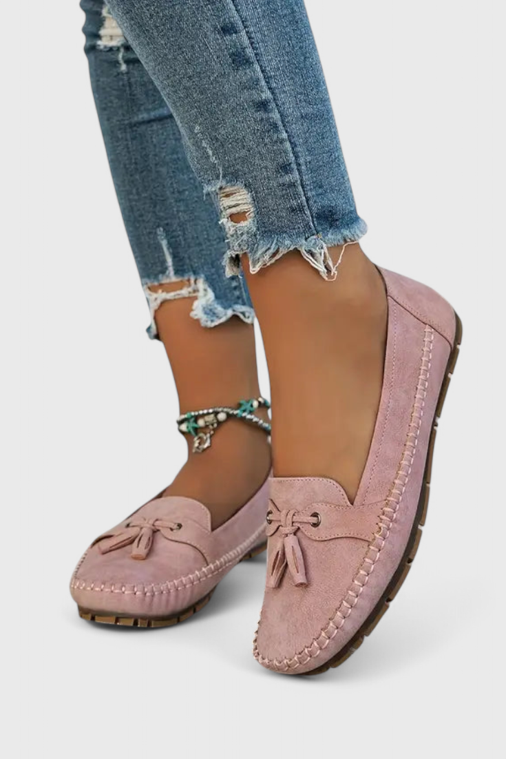 Peony Mocasines de Suede Clásicos con Borlas.