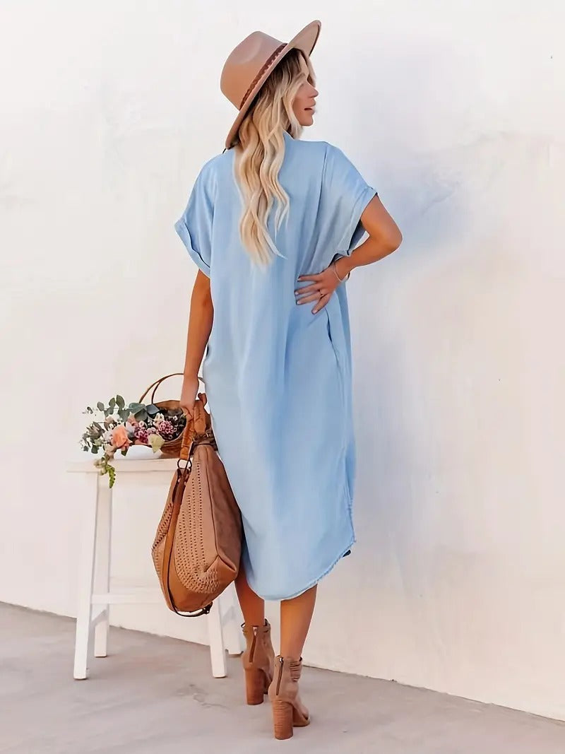 Béatrice - Robe chemise avec poches.