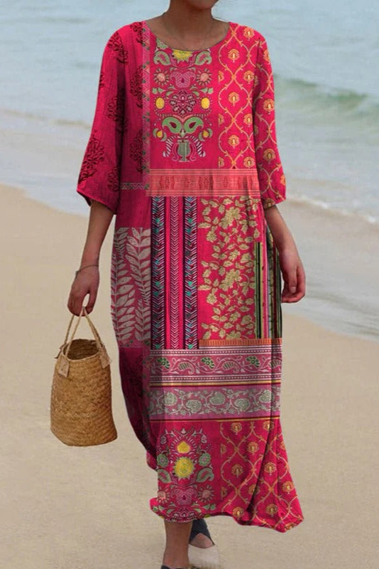 Marlene – Vestido largo bohemio holgado.