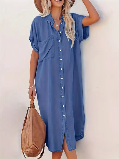 Béatrice - Robe chemise avec poches.