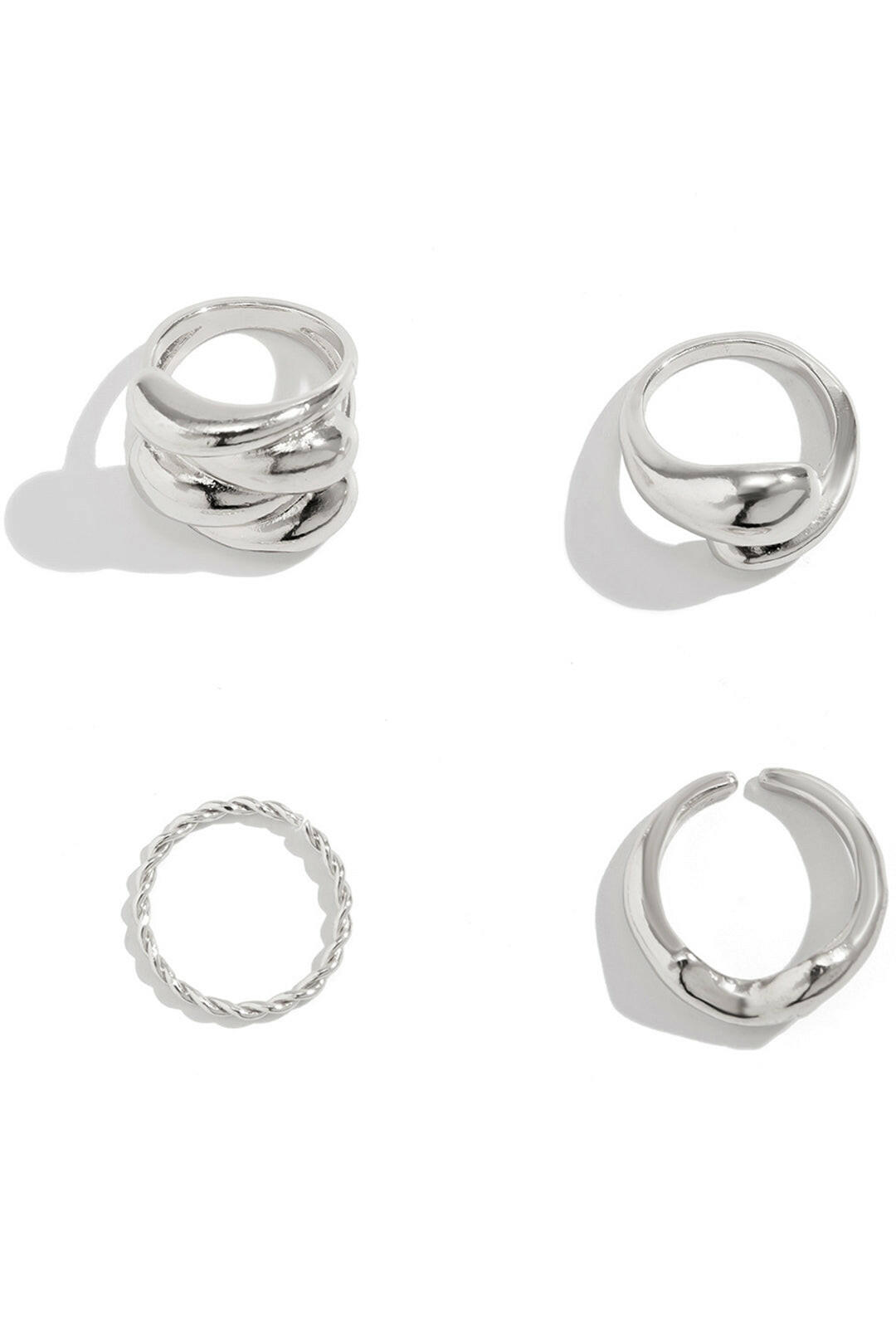 Juego de Anillos de Metal de 4 Piezas.