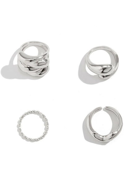 Juego de Anillos de Metal de 4 Piezas.