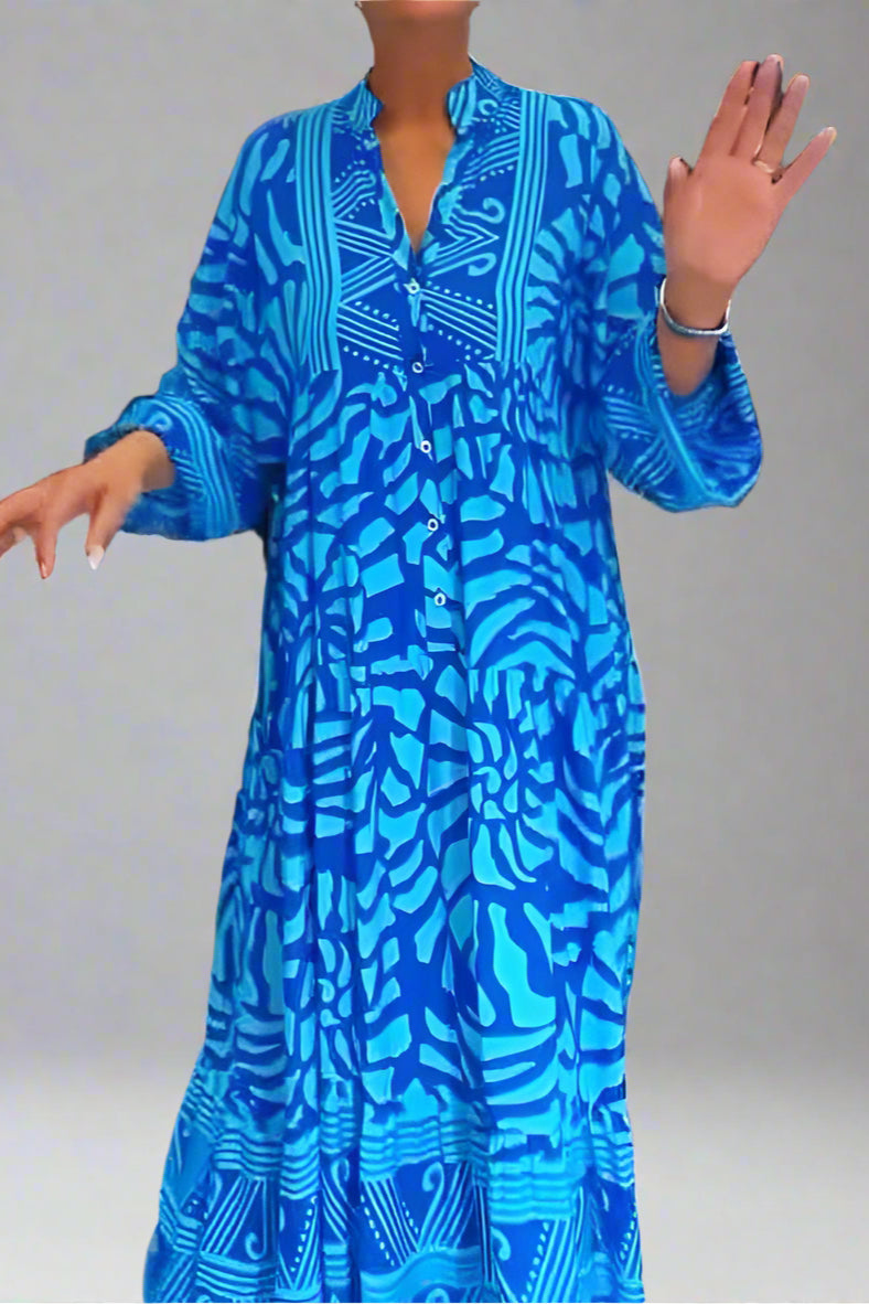Mira | Vestido estampado con cuello en V.