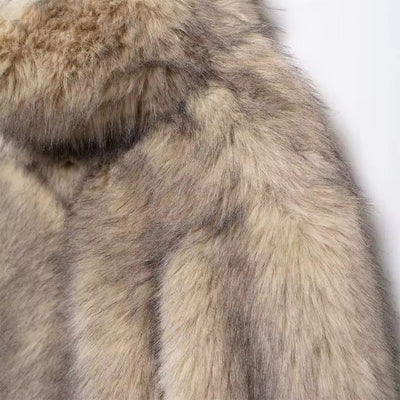 ELVORU - Fur Effect Puffer Coat.