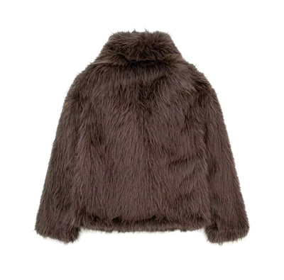 ELVORU - Fur Effect Puffer Coat.