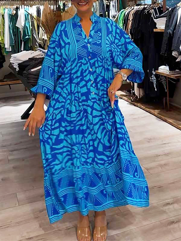 Mira | Vestido estampado con cuello en V.