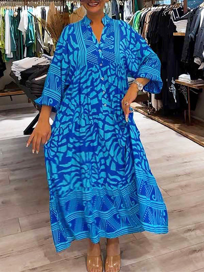 Mira | Vestido estampado con cuello en V.