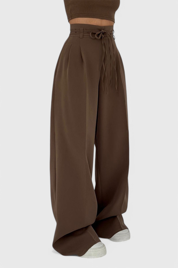 Sophie Pantalones de pierna ancha con cordones.
