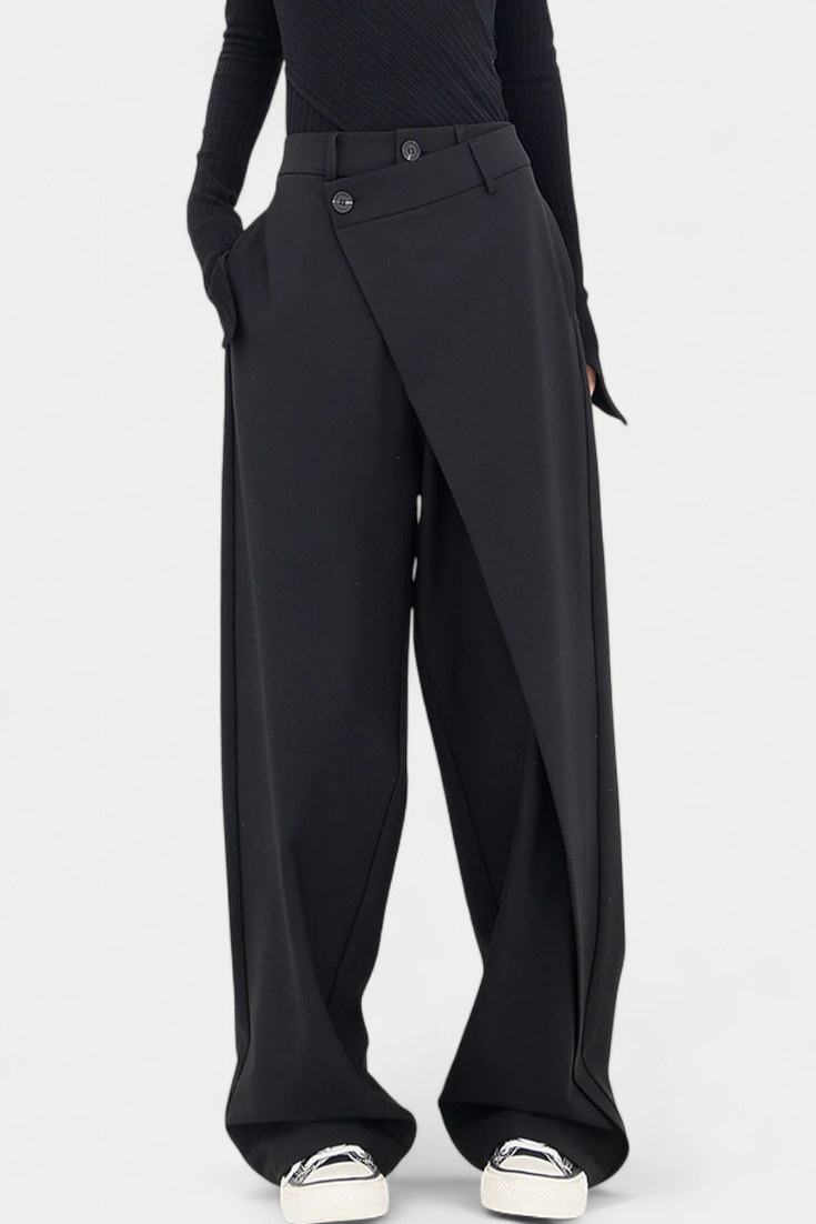 Oaklyn Pantalones Rectos con Drapado Moderno.