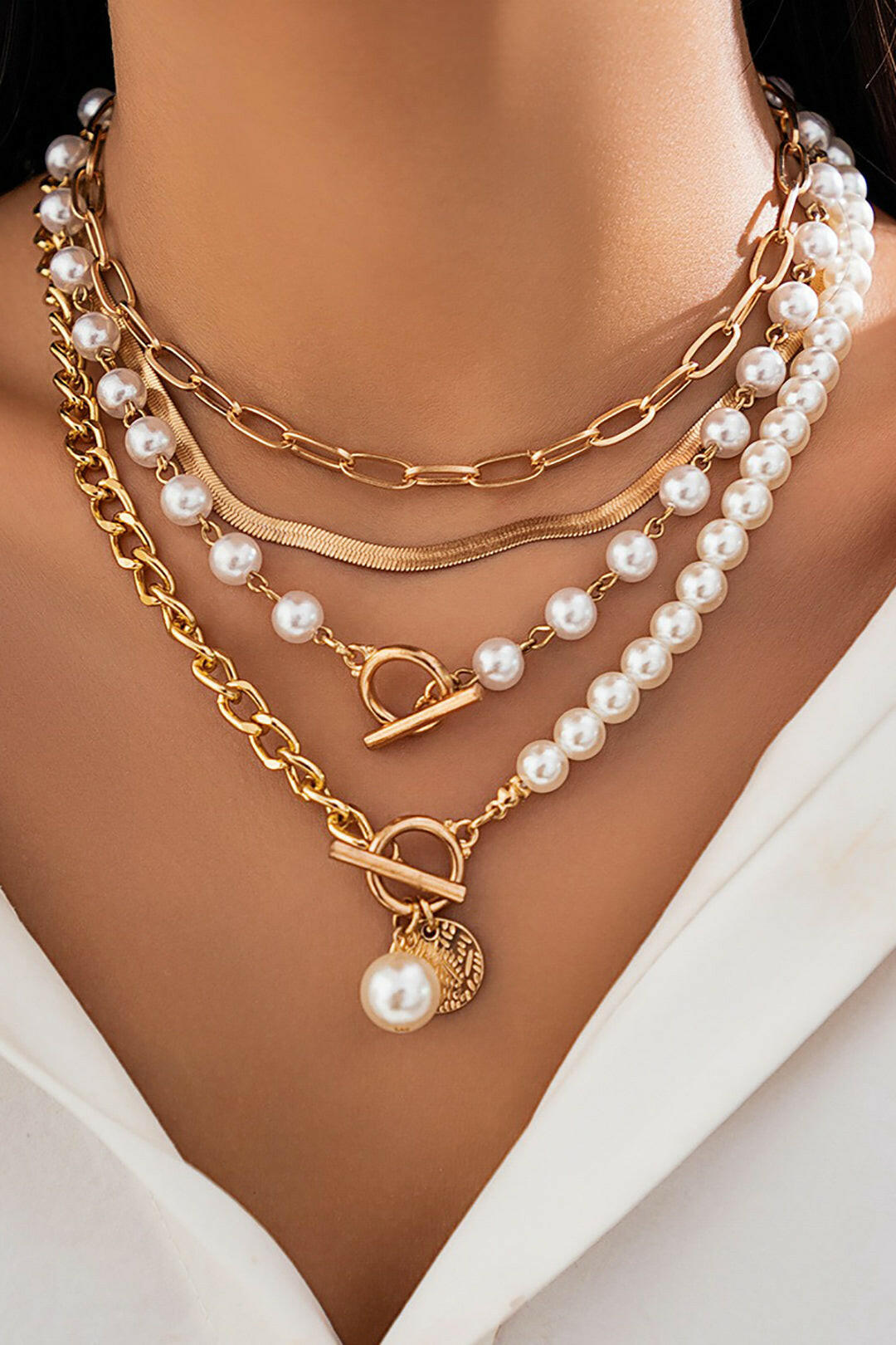 Collar de Perlas en Capas.