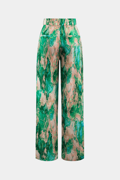 Inna Pantalones Rectos de Cintura Alta con Estampado de Mármol.
