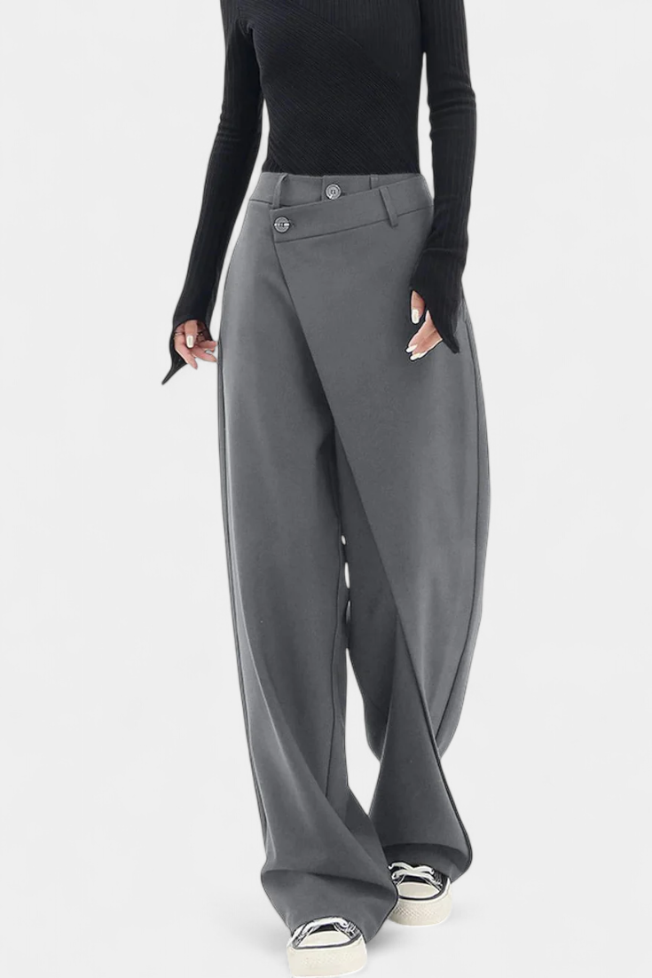 Oaklyn Pantalones Rectos con Drapado Moderno.