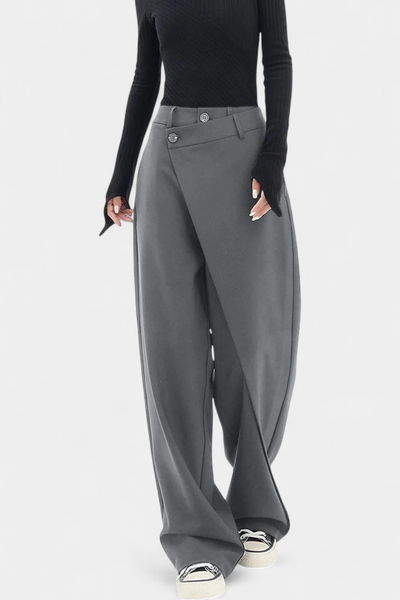 Oaklyn Pantalones Rectos con Drapado Moderno.