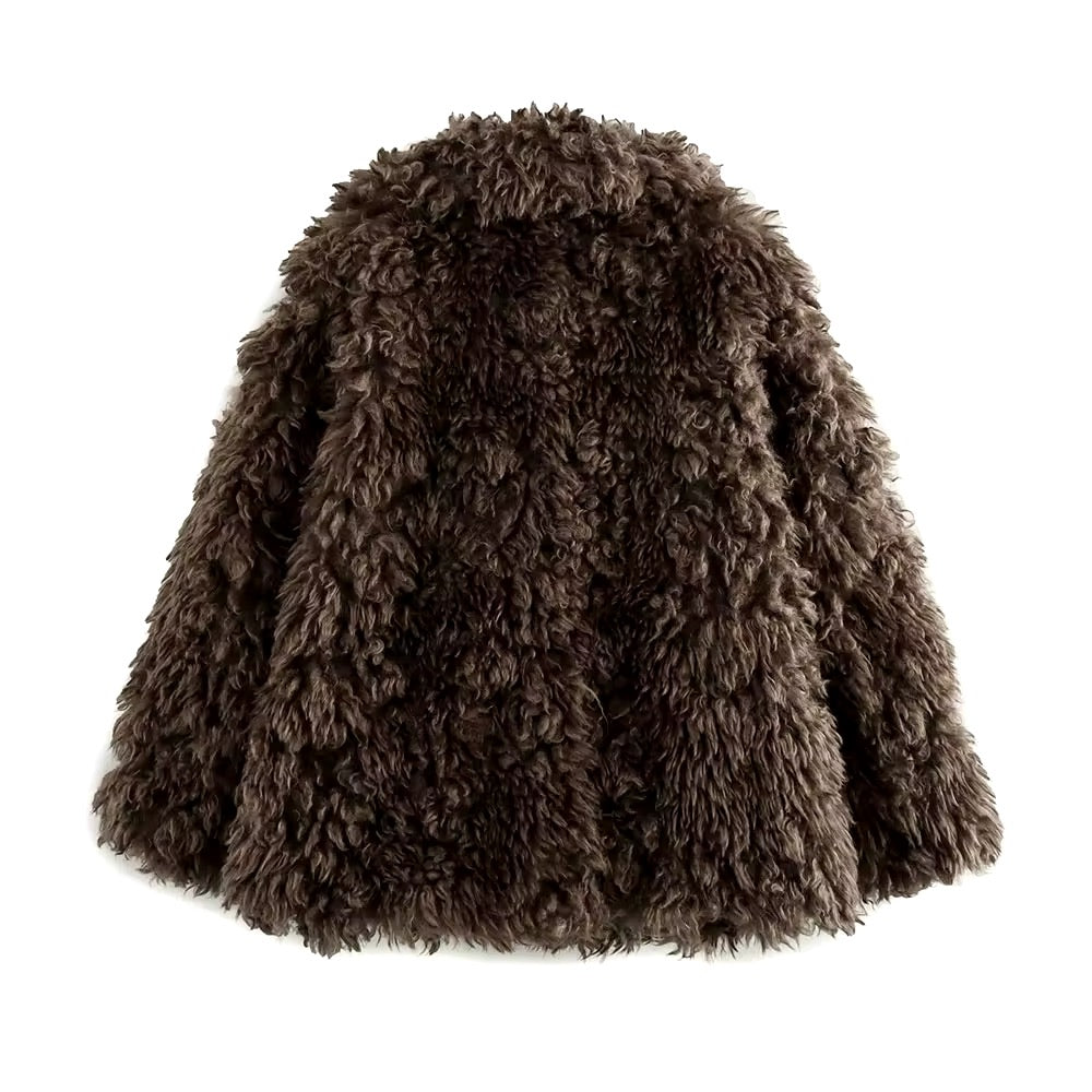 ELVORU - Fur Effect Puffer Coat.