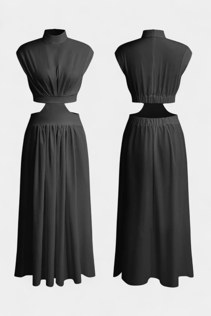 Jocelyn Conjunto de Vestido con Abertura Lateral.