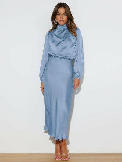 Isabella | Elegante vestido midi de satén.