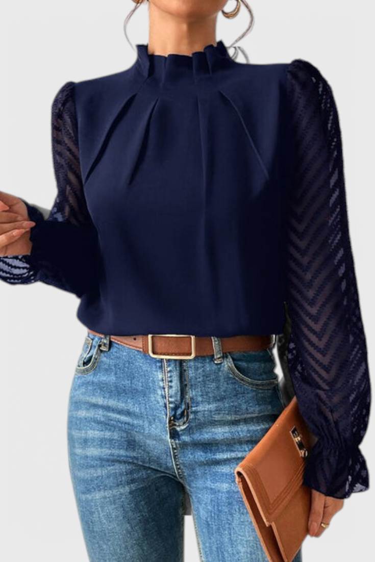 Helga Blusa de Manga Larga Náutica.