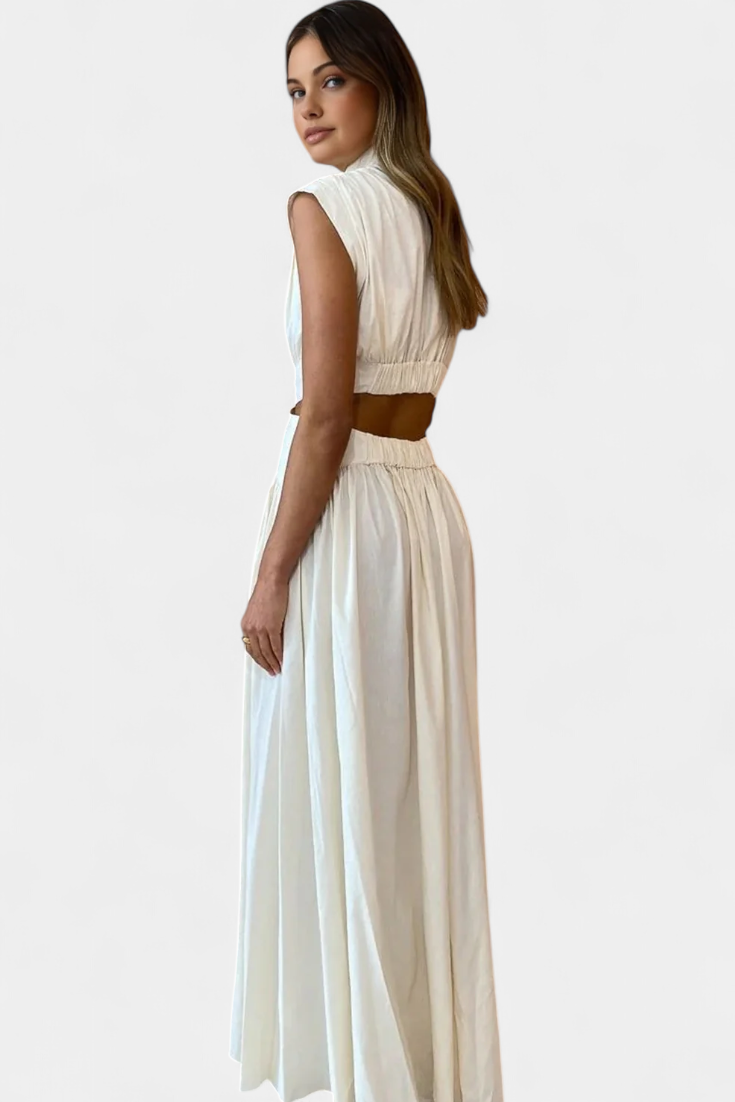 Jocelyn Conjunto de Vestido con Abertura Lateral.