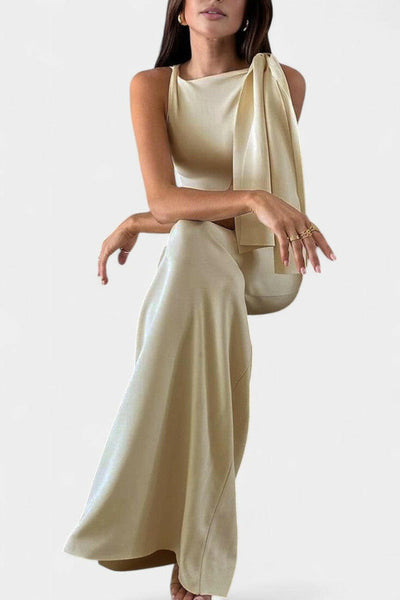 Hope Vestido Maxi Drapado de Un Hombro.