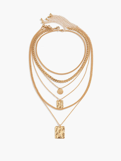 Mehrsträngige goldene Schichtkette.