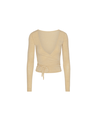 Blusa cruzada - beige.