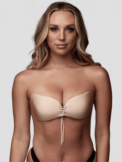 SILHOUETTE LACE-UP BRA.
