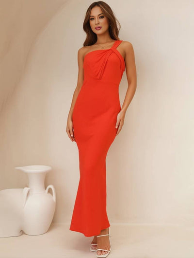 ELEVA – Long satin dress