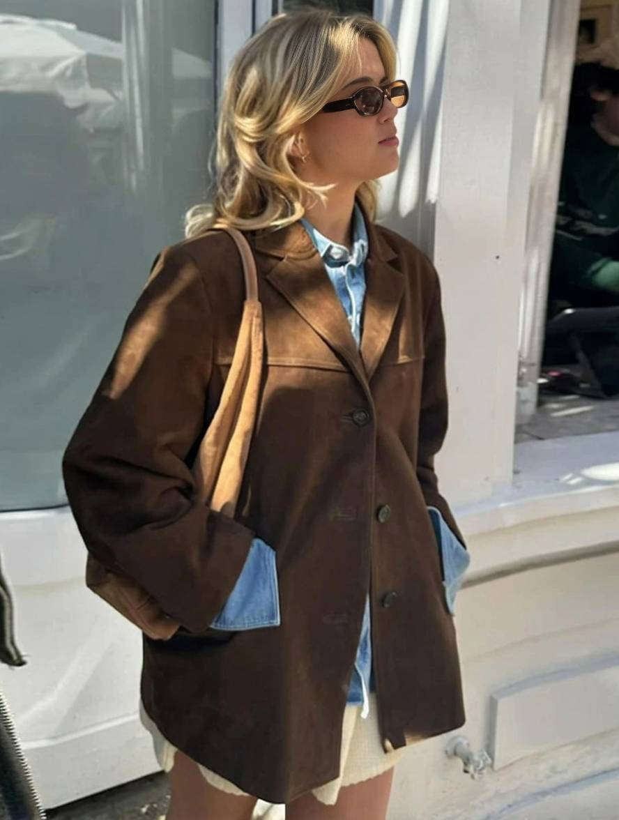 ELVORU - Suede Blazer Jacket.