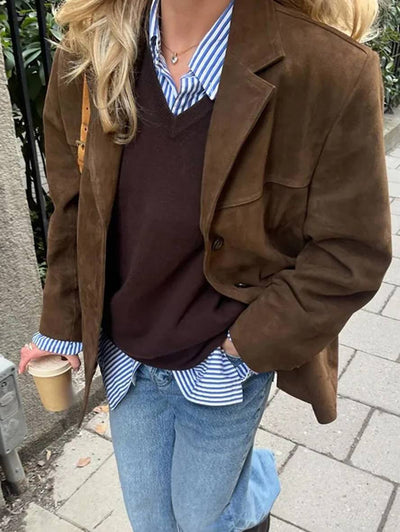 ELVORU - Suede Blazer Jacket.