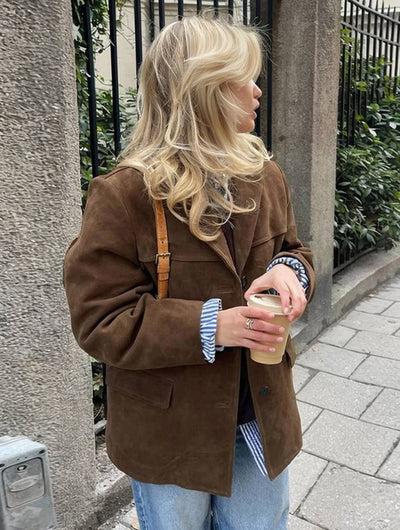 ELVORU - Suede Blazer Jacket.