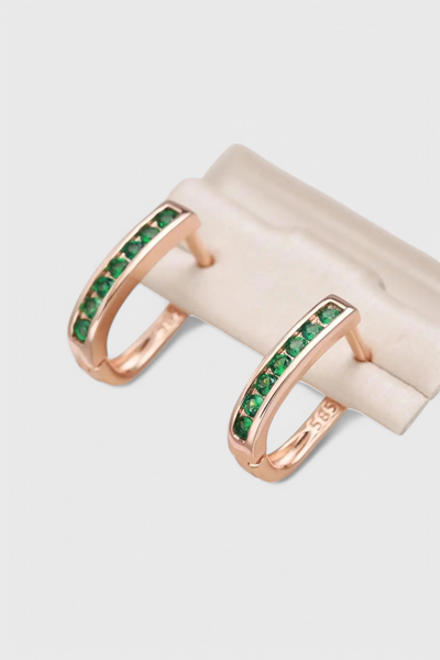 Pendientes de Esmeralda y Diamante en Oro.