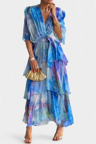 Carol Vestido Maxi Floral Acuarela.