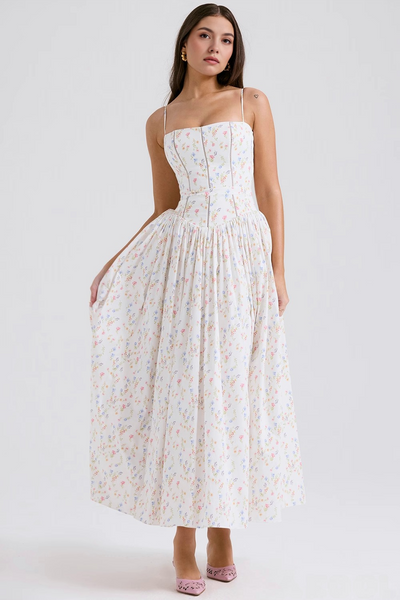Violetta - Vestido midi con ramilletes.