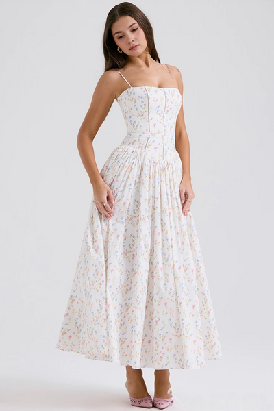 Violetta - Vestido midi con ramilletes.