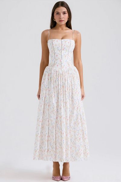 Violetta - Vestido midi con ramilletes.