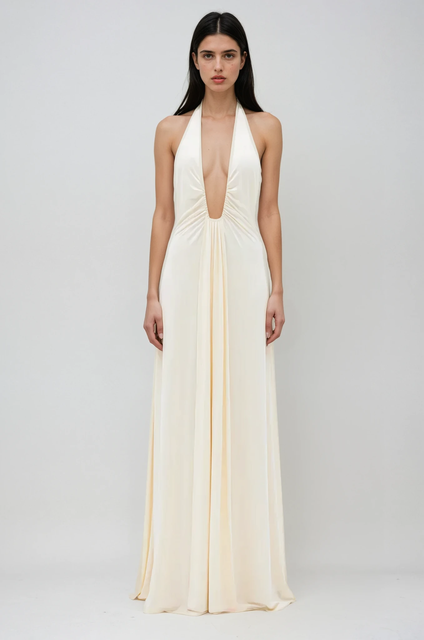 ALTHEA – Vestido largo de cupro.