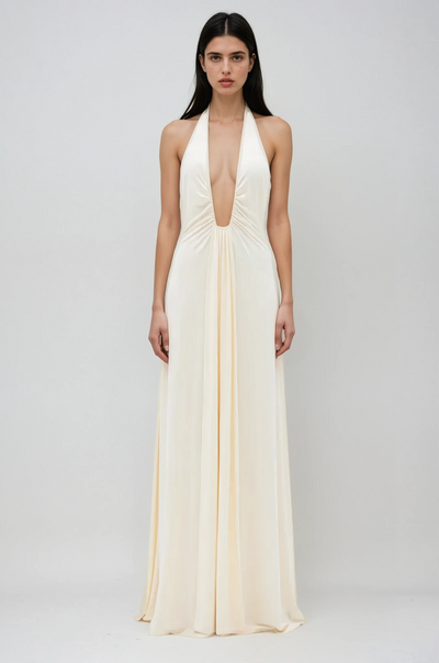 ALTHEA – Vestido largo de cupro.
