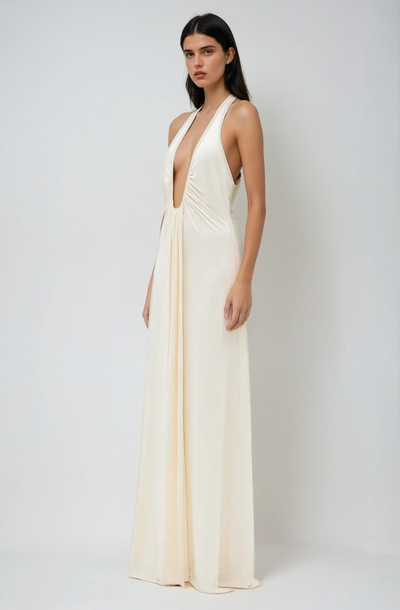 ALTHEA – Vestido largo de cupro.