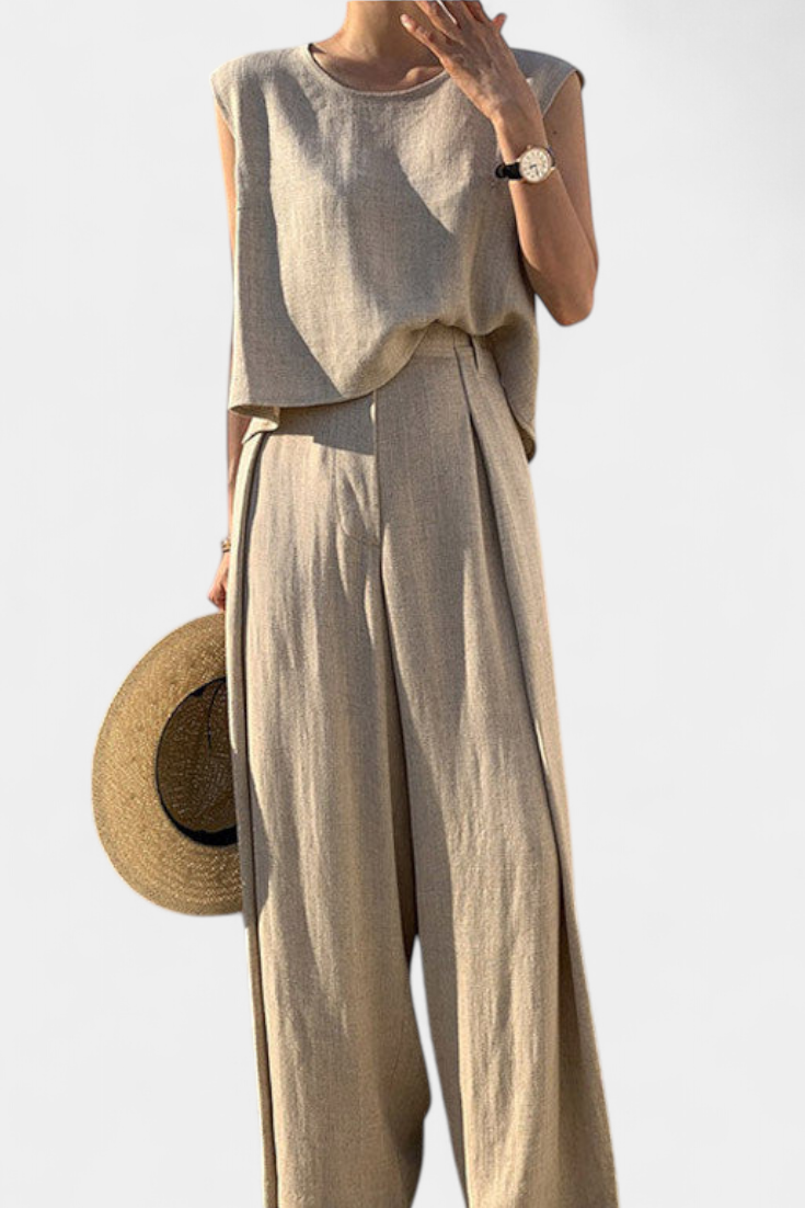 Lauren Conjunto de Dos Piezas de Pierna Ancha.