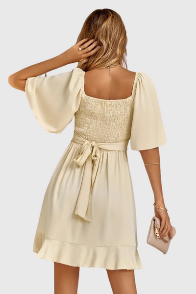 Lunara® Dosha Vestido Mini Fruncido Elegante.