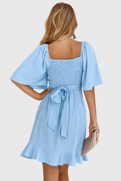 Lunara® Dosha Vestido Mini Fruncido Elegante.
