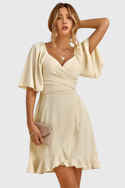 Lunara® Dosha Vestido Mini Fruncido Elegante.