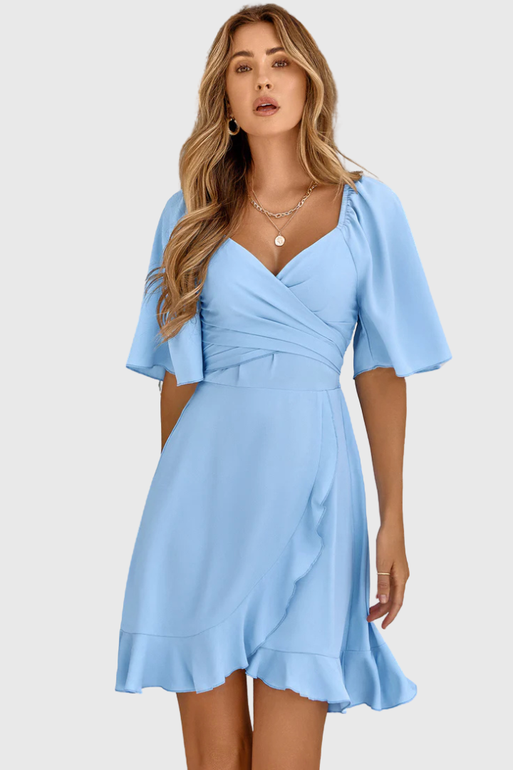 Lunara® Dosha Vestido Mini Fruncido Elegante.