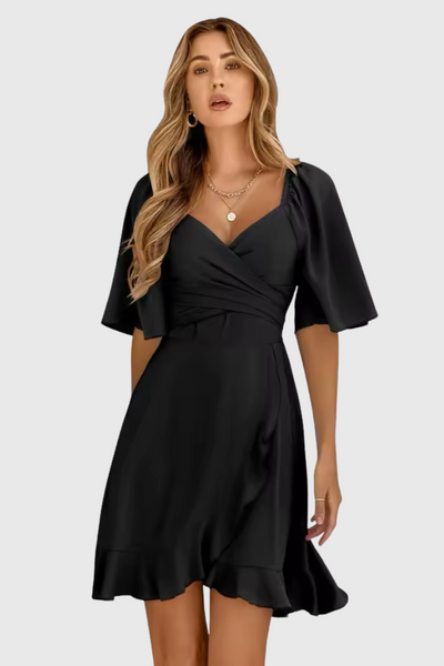 Lunara® Dosha Vestido Mini Fruncido Elegante.