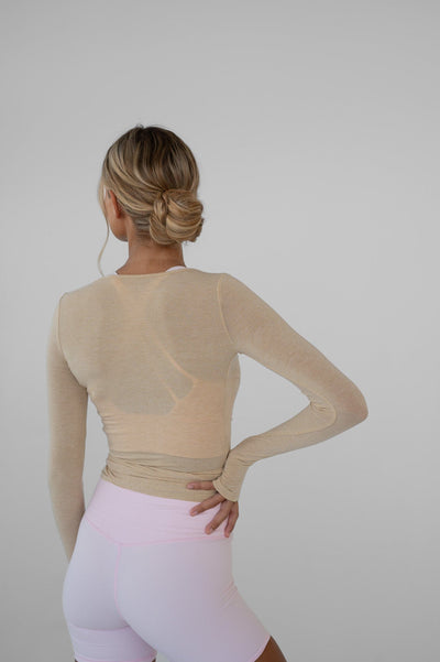 Blusa cruzada - beige.