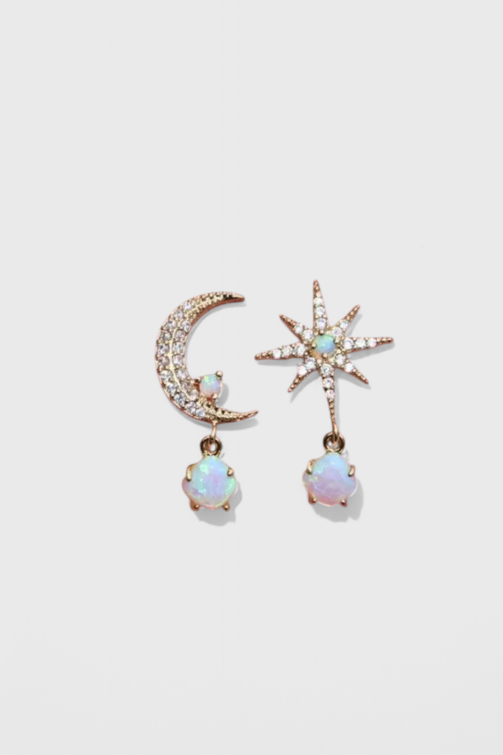 Pendientes de Luna y Estrella en Oro.