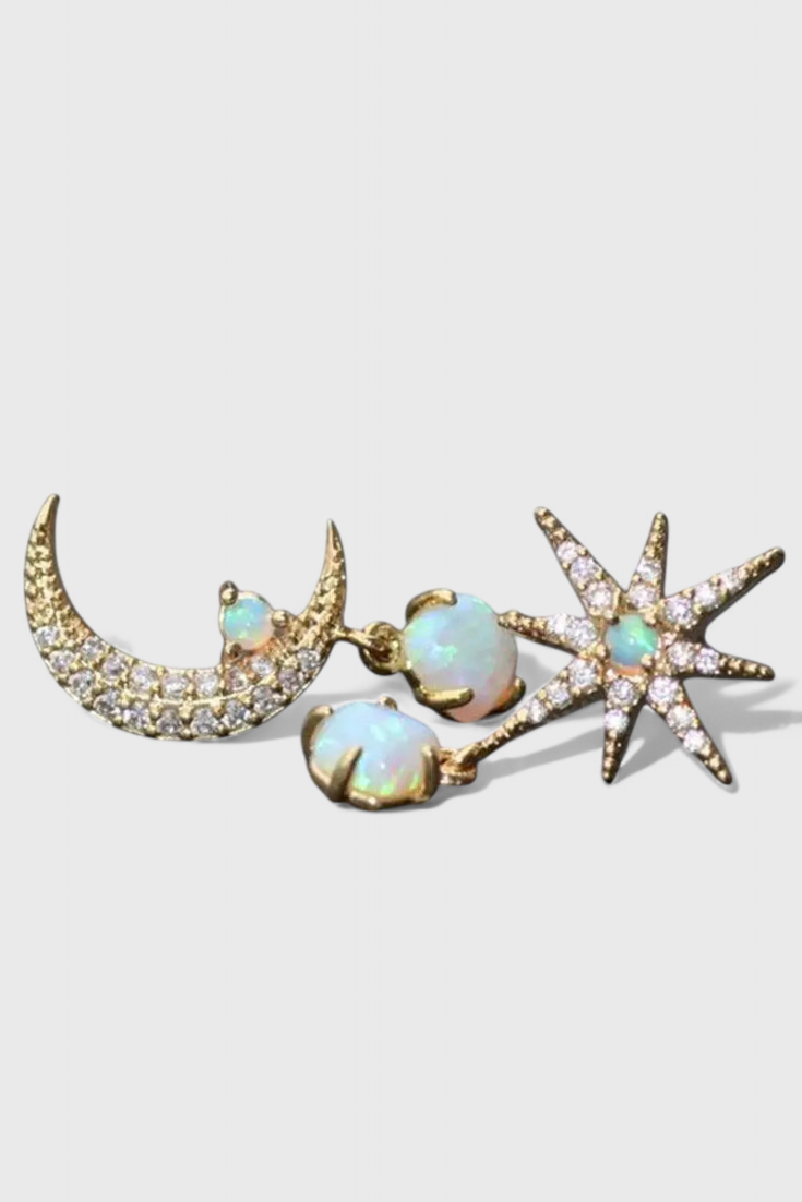 Pendientes de Luna y Estrella en Oro.